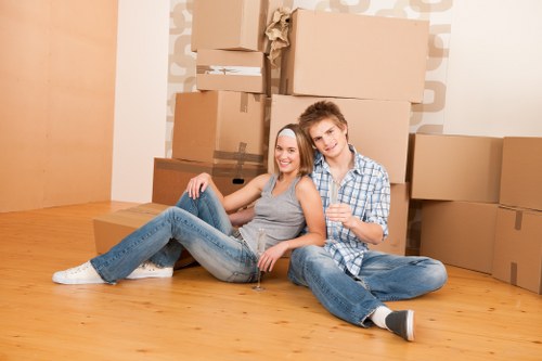 Moving checklist and household boxes ready for relocation in St Johns Wood