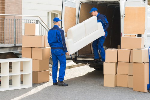 Man and van moving boxes in St Johns Wood