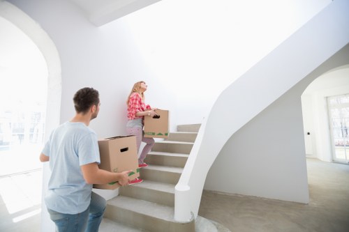Packaged household items prepared for removal services