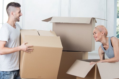Staff preparing for a business relocation in Stjohnswood