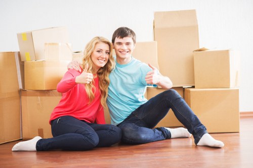 Protected van move with careful handling and safety focus